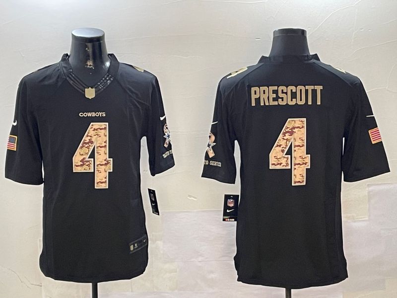 Men Dallas Cowboys #4 Prescott black admiral 2024 Nike Limited NFL Jersey style 1